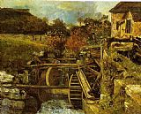 Mill Paintings - The Ornans Paper Mill by Gustave Courbet
